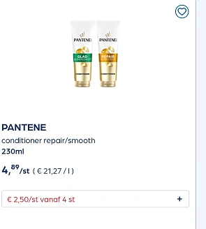 Verschillende pantene veel goedkoper
