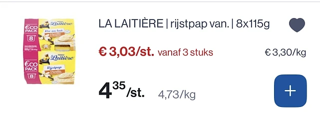 La laitiere rijstepap en Chocomousse -30%
