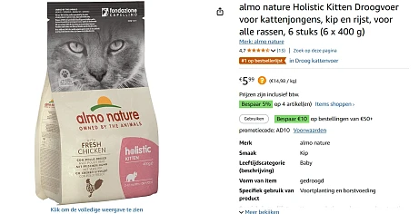 kitten droogvoer 6 zakken