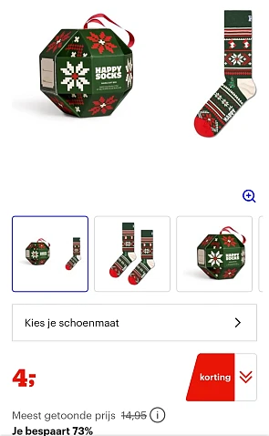 Happy Socks unisex giftbox sokken snowflake multi -73% bij bol.com