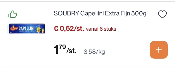 Soubry pasta mooi koopje