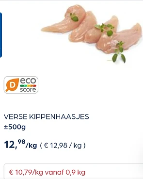 Verse kippenhaasjes goedkoper