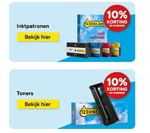 10% korting op alle huismerk artikelen bij 123inkt.be