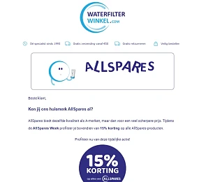 waterfilterwinkel.com: -15% op AllSpares