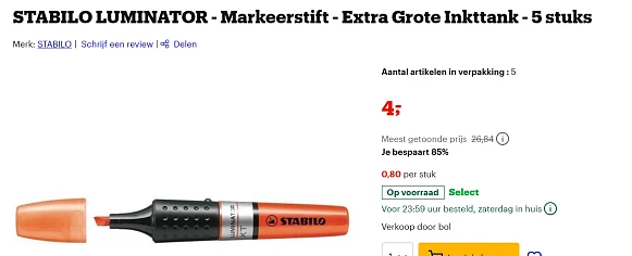 5 grote markeerstiften