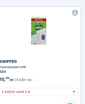 Verschillende swiffer navullingen veel goedkoper