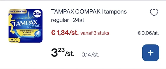 Tampax compak tampons regular 24 st -58%