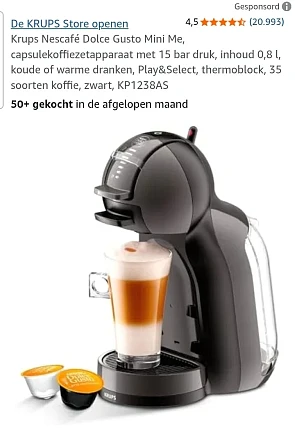 Dolce gusto mini me korting + cashback