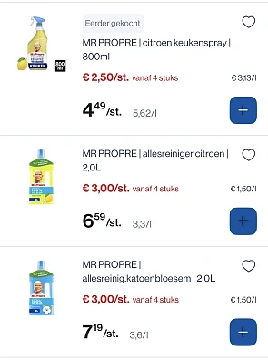 Mr propre allesreiniger en mr propre spray goedkoper