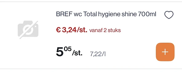 Bref wc gel total hygiëne shine 700 ml -35%