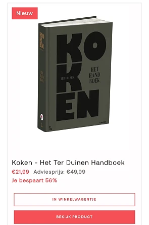 Zin om te koken met het kookboek Het Ter Duinen met 56% korting