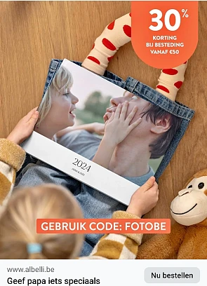 Fotoboek bestellen bij Albelli met 30% korting