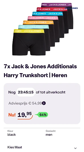 7x Jack&Jones additionals Harry trunkshort -64& bij ibood.com