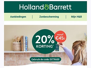 20% extra bij Holland and Barrett