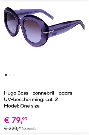 Hugo Boss paarse zonnebril bij veepee.be