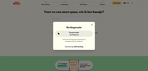 Just Russel -20% op je 1ste levering! 🐶