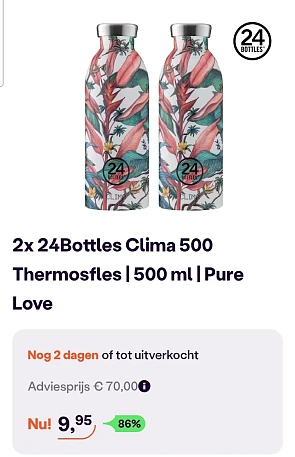 24Bottles thermosflessen tot 86% korting bij iBOOD
