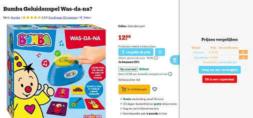 Bumba items goedkoper bij Bol