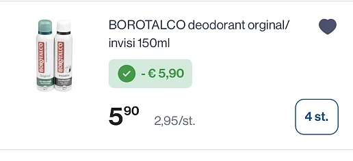 Borotalco deodorant original/invisi —50% extra