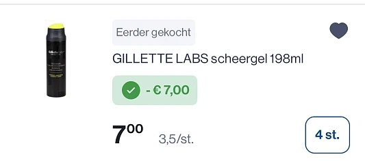 Gillette labs scheergel 198 ml -50% extra