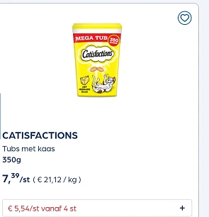 Catisfactions goedkoper
