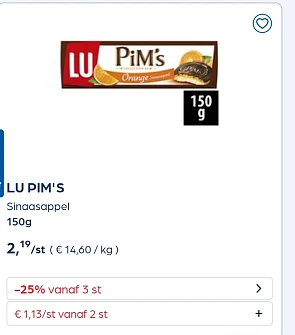 Lu pim's -25% extra