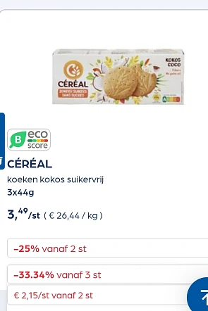 Céréal koeken -33,34% extra