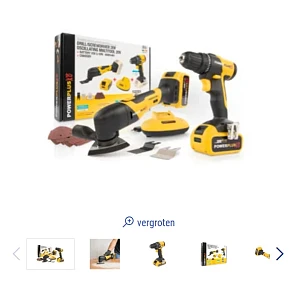 Powerplus schroefboormachine + multitool met accu's en lader