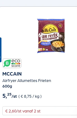 MCCAIN Airfryer frieten goedkoper