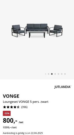 Loungeset VONGE -50% bij Jysk