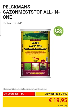 Pelckmans gazonmeststof in promotie