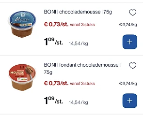 Boni chocolademousse -33,34%