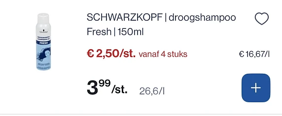 Schwarzkopf droogshampoo fresh 150 ml