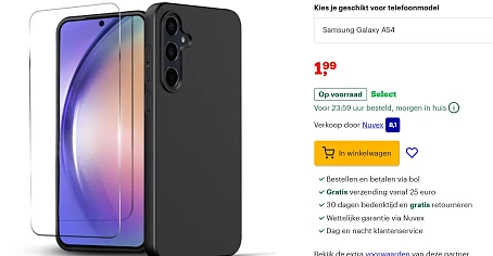 Hoesje en screenprotector samsung galaxy a54
