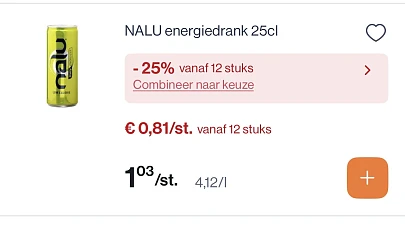 Nalu energiedrank 25 cl -25% extra