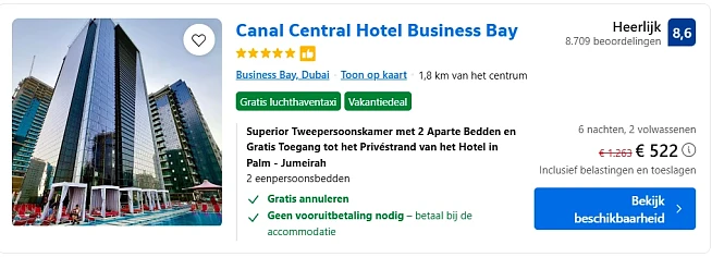 Tot €741 korting op een 5-sterrenhotel in Dubai!