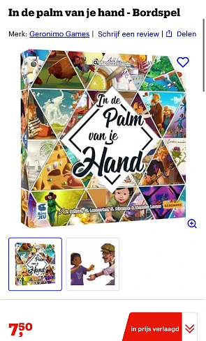 In de palm van je hand - Bordspel