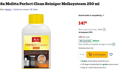 reiniger koffie/melkapparaten