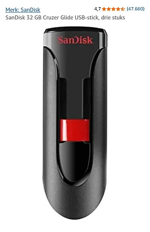 SanDisk 32 GB USB-stick voor maar €4 per stuk
