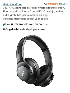 Q20i ANC soundcore by Anker hybride hoofdtelefoon