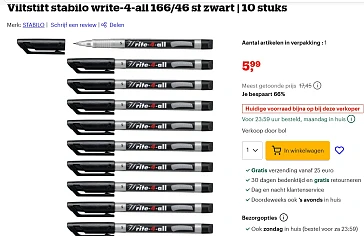 stabilo viltstiften 10 stuks