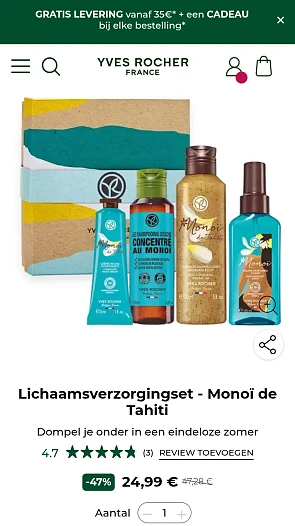 -47% Tahiti verzorgingsset bij Yves Rocher