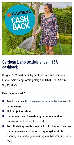 Gardena Liano textielslangen: 15% cashback