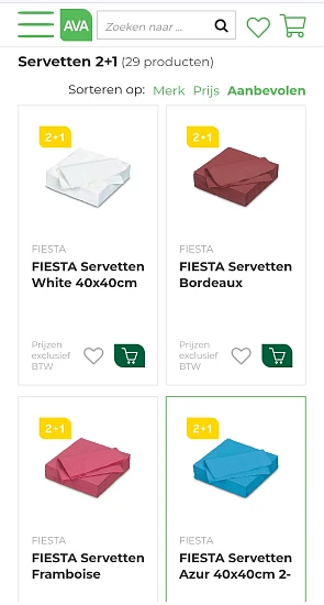 Servetten Ava 2 + 1 gratis