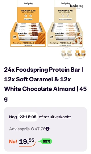 Foodspring protein bar -58% bij ibood.com