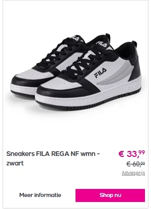 Fila sneakers vanaf 33,90 euro alsook kleding en accessoires voor het hele gezin