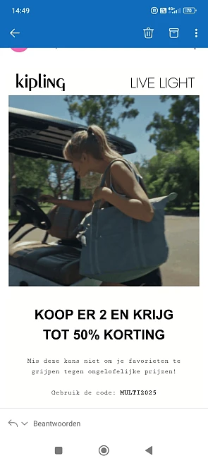 Kipling: tot -50% bij aankoop vanaf 2 stuks