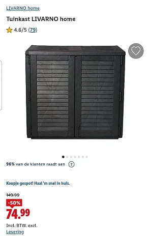 Tuinkast LIVARNO home -50% bij Lidl