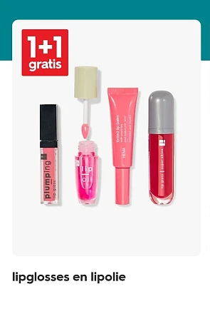 Lipgloss en lipolie 1+1 gratis bij Hema