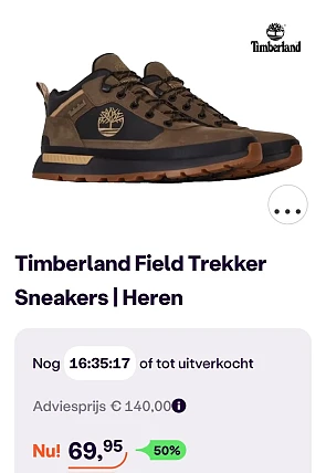 Timberland field trekker sneakers -50% op ibood.com